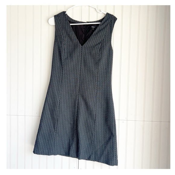 Theory Size 10 Easy v Shift Dress In Multi Shadow Jacquard - Picture 2 of 6